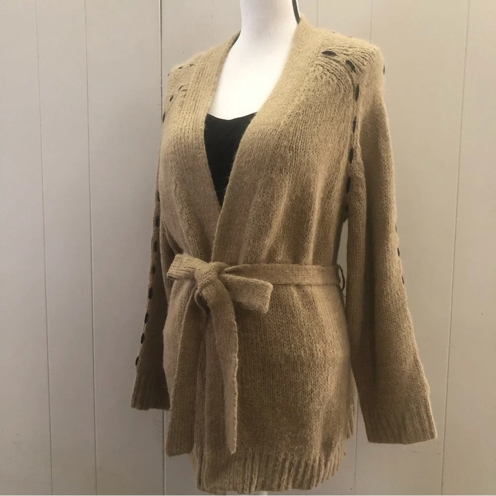 MOTH Anthropology l Sz M l Belted Cardigan Sweater - Picture 4 of 11